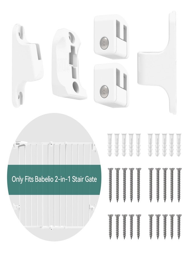 BABELIO Hole Mounting Kit for Babelio 26-43" Auto Close Baby/Dog Gate for Stairs, Contains Screws, White - Image 2